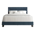 Lit rembourré en lin, simple et épuré