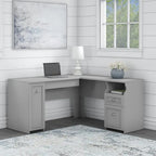 Bureau d'angle en L de 152,4 cm (avec tiroirs et armoire de rangement)