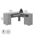Bureau d'angle en L de 152,4 cm (avec tiroirs et armoire de rangement)