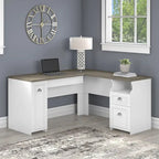 Bureau d'angle en L de 152,4 cm (avec tiroirs et armoire de rangement)