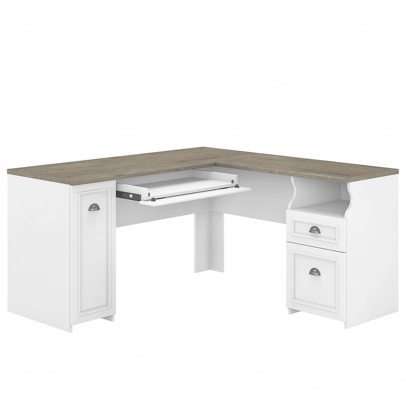 Bureau d'angle en L de 152,4 cm (avec tiroirs et armoire de rangement)