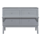 Lit escamotable Queen Size avec port USB et étagères amovibles de chaque côté, Gris