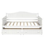 Lit de repos double en bois avec 2 tiroirs