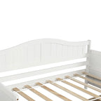 Lit de repos double en bois avec 2 tiroirs