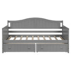 Lit de repos double en bois avec 2 tiroirs