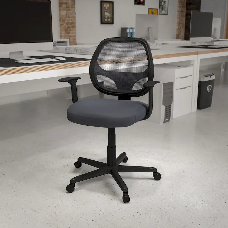 Chaise de bureau ergonomique pivotante en maille pour le milieu du dos