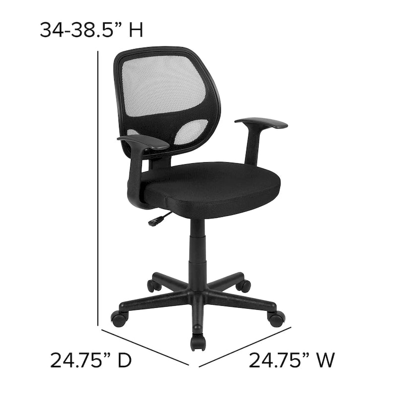 Chaise de bureau ergonomique pivotante en maille pour le milieu du dos