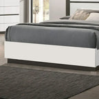 Ensemble de 6 meubles de chambre à coucher modernes en bois massif blanc avec plateforme (avec ports USB)