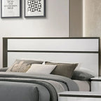 Ensemble de 6 meubles de chambre à coucher modernes en bois massif blanc avec plateforme (avec ports USB)