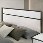 Ensemble de 6 meubles de chambre à coucher modernes en bois massif blanc avec plateforme (avec ports USB)