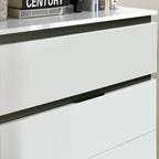 Ensemble de 6 meubles de chambre à coucher modernes en bois massif blanc avec plateforme (avec ports USB)