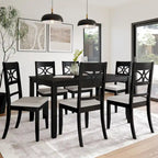 Ensemble de salle à manger 7 pièces en bois, style Mid-Century Modern