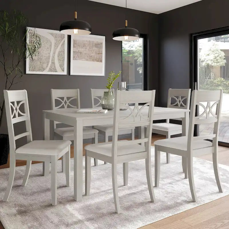 Ensemble de salle à manger 7 pièces en bois, style Mid-Century Modern