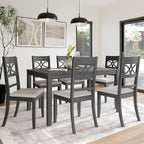 Ensemble de salle à manger 7 pièces en bois, style Mid-Century Modern