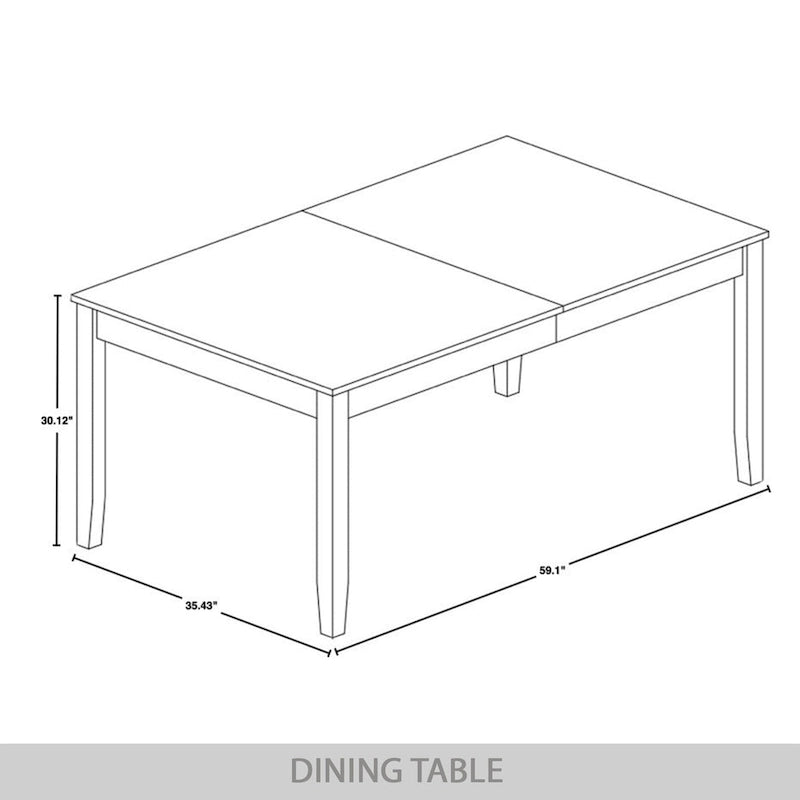 Ensemble de salle à manger 7 pièces en bois, style Mid-Century Modern