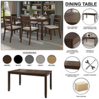 Ensemble de salle à manger 7 pièces en bois, style Mid-Century Modern