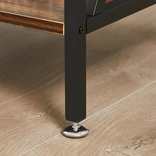 1-Drawer Nightstand with Charging Station and Storage Shelf