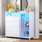 Commode de chambre avec portant et 4 tiroirs