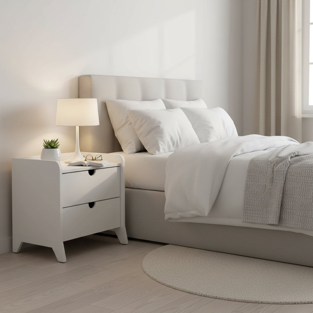 Mid-Century Modern 2-Drawer Nightstand