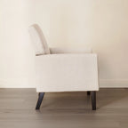 Fauteuil d'appoint capitonné en tissu de lin de style moderne du milieu du siècle (lot de 2) - 72,4 cm (L) x 69,2 cm (P) x 85,7 cm (H)