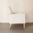 Fauteuil d'appoint capitonné en tissu de lin de style moderne du milieu du siècle (lot de 2) - 72,4 cm (L) x 69,2 cm (P) x 85,7 cm (H)