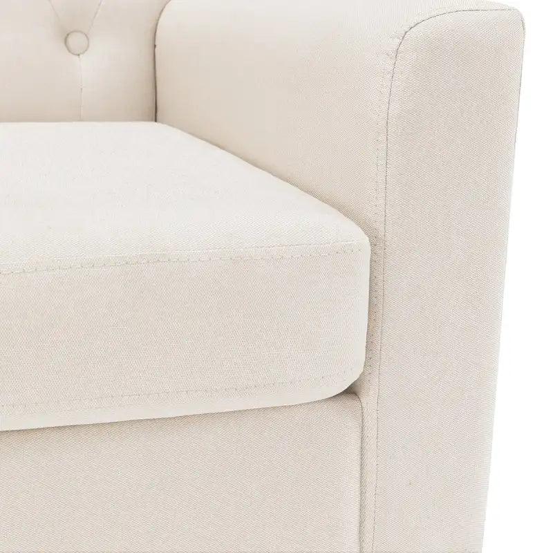 Fauteuil d'appoint capitonné en tissu de lin de style moderne du milieu du siècle (lot de 2) - 72,4 cm (L) x 69,2 cm (P) x 85,7 cm (H)