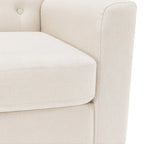 Fauteuil d'appoint capitonné en tissu de lin de style moderne du milieu du siècle (lot de 2) - 72,4 cm (L) x 69,2 cm (P) x 85,7 cm (H)