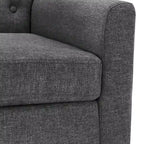 Fauteuil d'appoint capitonné en tissu de lin de style moderne du milieu du siècle (lot de 2) - 72,4 cm (L) x 69,2 cm (P) x 85,7 cm (H)