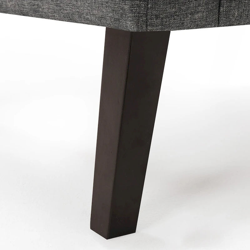 Fauteuil d'appoint capitonné en tissu de lin de style moderne du milieu du siècle (lot de 2) - 72,4 cm (L) x 69,2 cm (P) x 85,7 cm (H)