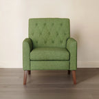 Fauteuil d'appoint capitonné en tissu de lin de style moderne du milieu du siècle (lot de 2) - 72,4 cm (L) x 69,2 cm (P) x 85,7 cm (H)