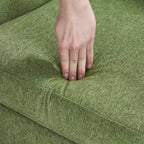 Fauteuil d'appoint capitonné en tissu de lin de style moderne du milieu du siècle (lot de 2) - 72,4 cm (L) x 69,2 cm (P) x 85,7 cm (H)