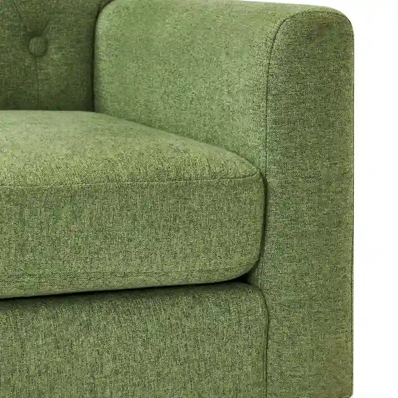 Fauteuil d'appoint capitonné en tissu de lin de style moderne du milieu du siècle (lot de 2) - 72,4 cm (L) x 69,2 cm (P) x 85,7 cm (H)