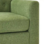 Fauteuil d'appoint capitonné en tissu de lin de style moderne du milieu du siècle (lot de 2) - 72,4 cm (L) x 69,2 cm (P) x 85,7 cm (H)