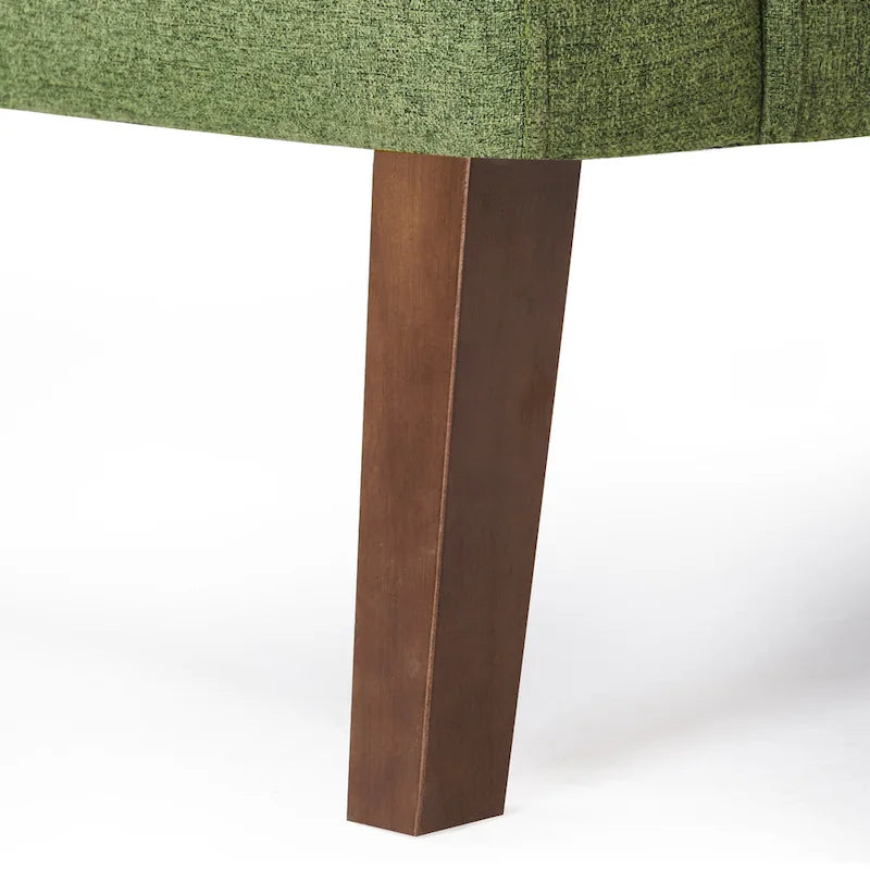 Fauteuil d'appoint capitonné en tissu de lin de style moderne du milieu du siècle (lot de 2) - 72,4 cm (L) x 69,2 cm (P) x 85,7 cm (H)
