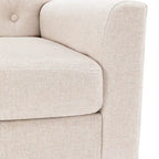 Fauteuil d'appoint capitonné en tissu de lin de style moderne du milieu du siècle (lot de 2) - 72,4 cm (L) x 69,2 cm (P) x 85,7 cm (H)