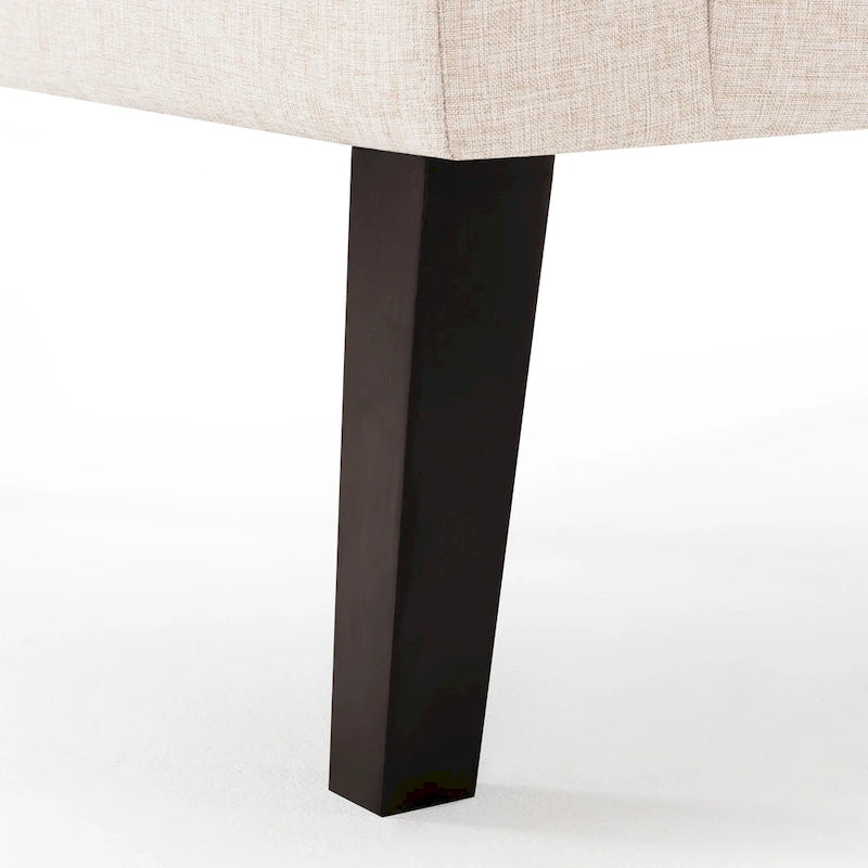 Fauteuil d'appoint capitonné en tissu de lin de style moderne du milieu du siècle (lot de 2) - 72,4 cm (L) x 69,2 cm (P) x 85,7 cm (H)