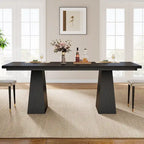 Table à manger de cuisine en bois de style rustique de 160 cm pour 4 à 6 personnes