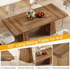 Table à manger de cuisine en bois de style rustique de 160 cm pour 4 à 6 personnes