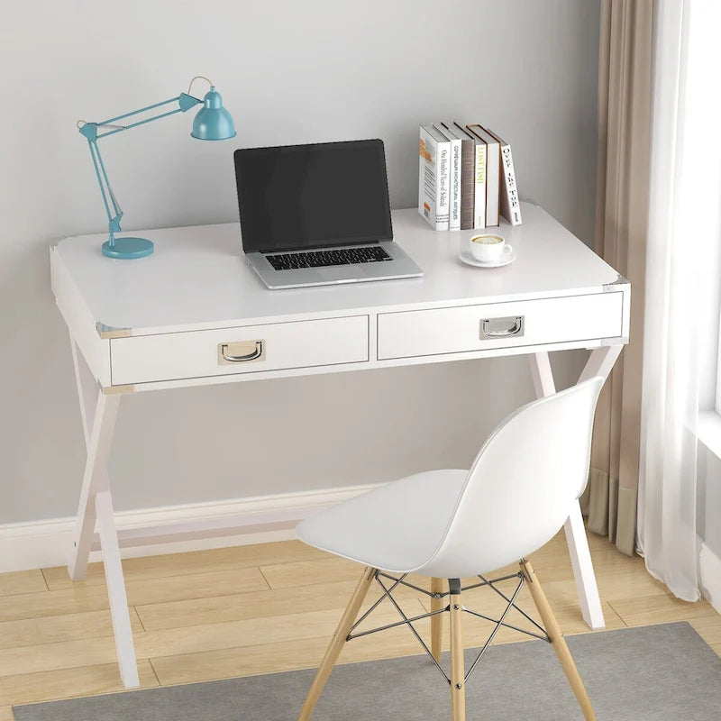 Bureau informatique avec rangement, bureau en bois massif avec tiroirs, table d'étude moderne pour bureau à domicile, petit bureau d'écriture