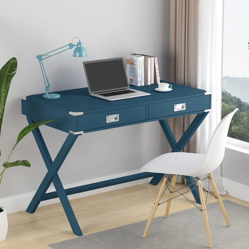 Bureau informatique avec rangement, bureau en bois massif avec tiroirs, table d'étude moderne pour bureau à domicile, petit bureau d'écriture