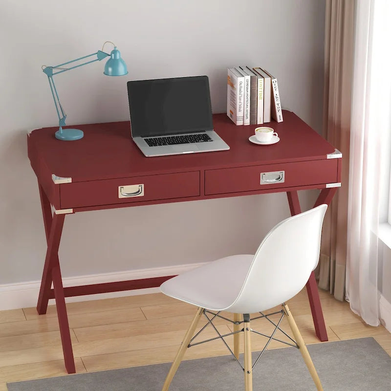 Bureau informatique avec rangement, bureau en bois massif avec tiroirs, table d'étude moderne pour bureau à domicile, petit bureau d'écriture