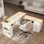 Bureau de télétravail ergonomique réglable en hauteur avec rangement