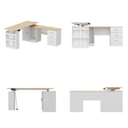 Bureau de télétravail ergonomique réglable en hauteur avec rangement