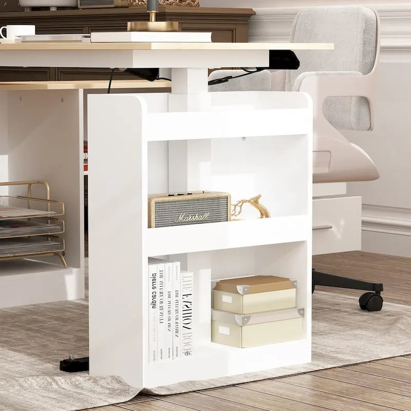 Bureau de télétravail ergonomique réglable en hauteur avec rangement