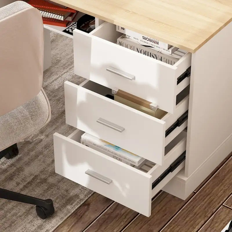Bureau de télétravail ergonomique réglable en hauteur avec rangement
