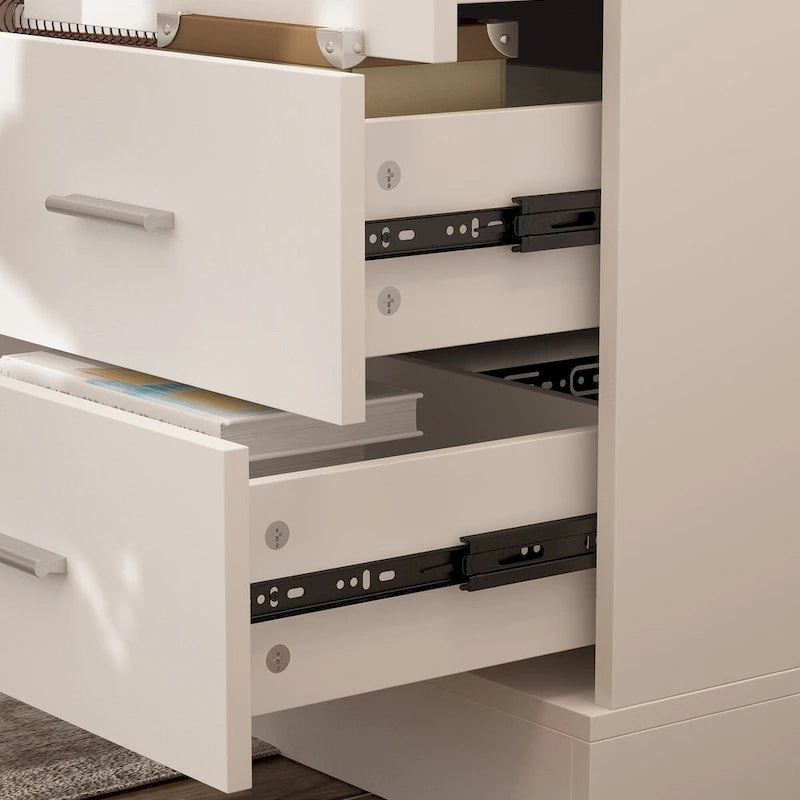 Bureau de télétravail ergonomique réglable en hauteur avec rangement