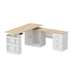Bureau de télétravail ergonomique réglable en hauteur avec rangement
