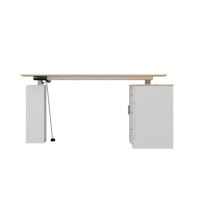 Bureau de télétravail ergonomique réglable en hauteur avec rangement