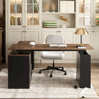 Bureau de télétravail ergonomique réglable en hauteur avec rangement