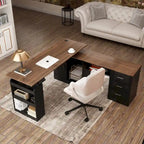 Bureau de télétravail ergonomique réglable en hauteur avec rangement